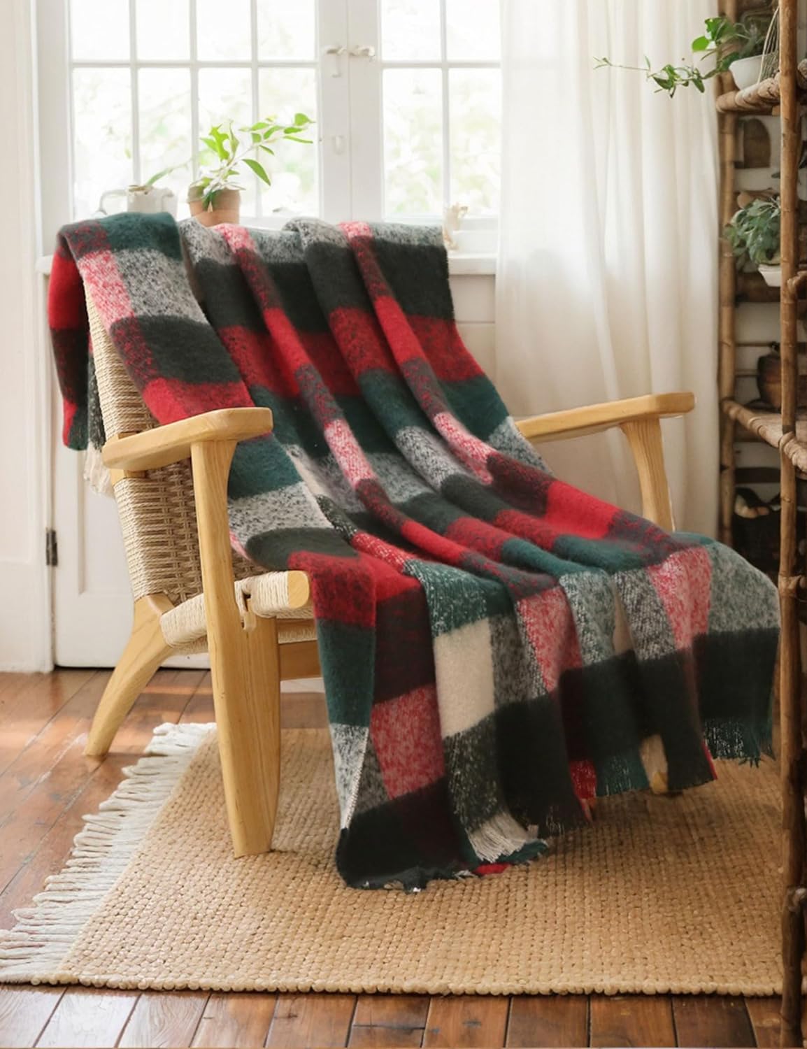 ZonLi Christmas Plaid Throw Blanket, Decorative Blankets