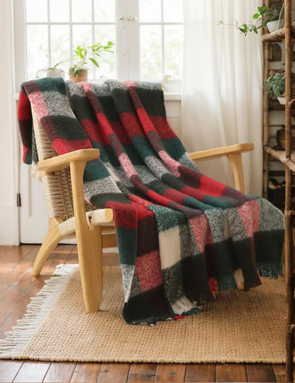 ZonLi Christmas Plaid Throw Blanket, Decorative Blankets