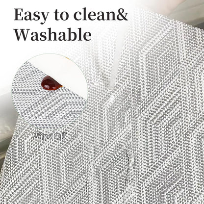 Vinyl Plastic Placemats Set of 6 Washable Heat Resistant Non-Slip Elegant Indoor Outdoor Kitchen Dining PVC Woven Table Place Mats (Grey Rhombus)