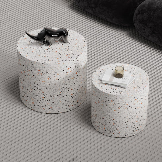 Round Nesting Coffee Tables Modern Terrazzo Coffee Table Small Round Coffee Table Circular Side
