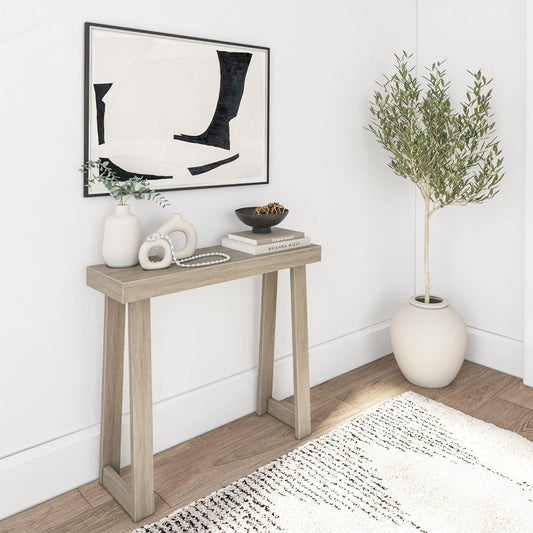 Plank+Beam Solid Wood Console Table, 36 Inch, Sofa Table, Narrow Entryway Table for Hallway, Behind