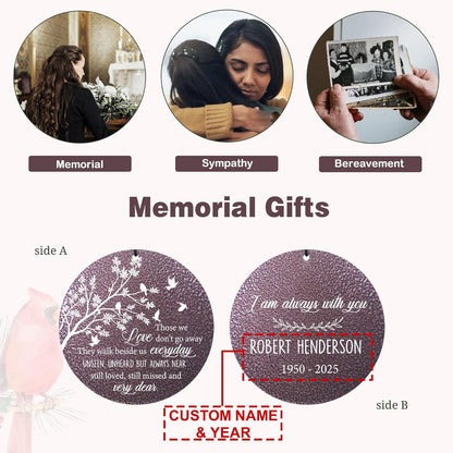 ASTARIN 36" Deep Tone Personalized Wind Chime Memorial, Tree of Life Custom Sympathy Gifts for Loss of Mom/Dad, Bird Remembrance Wind Chimes for Grieving Funeral Condolences(Produced in USA)