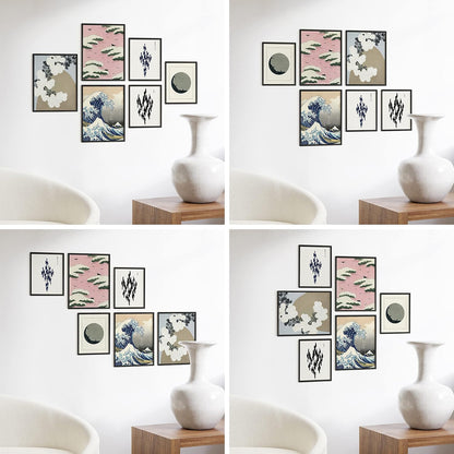 HAUS AND HUES Gallery Wall Picture Frames - Set of 6 Black Picture Frame Sets For Wall Collage, Pack of Photo Frames Set, Picture Frames For Wall, Gallery Home Decor (Three 8x10, Three 11x14 Black)