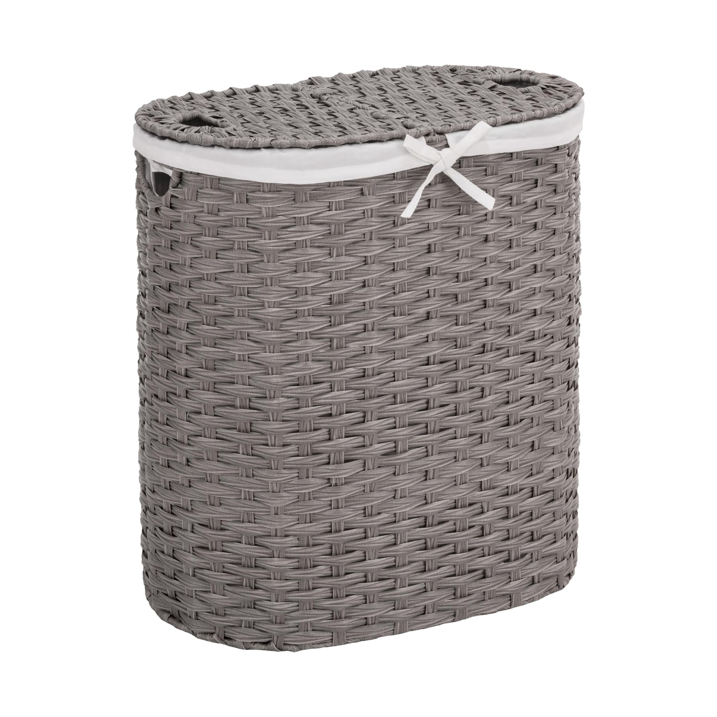 Seville Classics Premium Handwoven Portable Laundry Bin Basket with Carrying Handles, Household