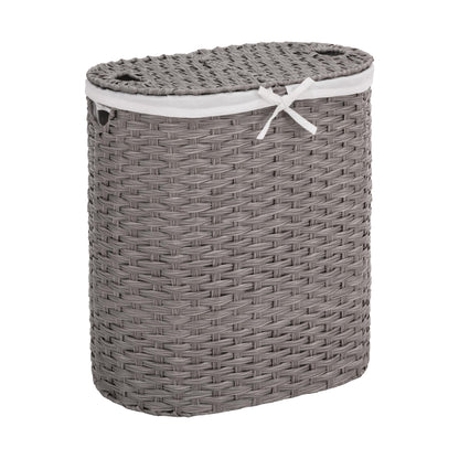 Seville Classics Premium Handwoven Portable Laundry Bin Basket with Carrying Handles, Household