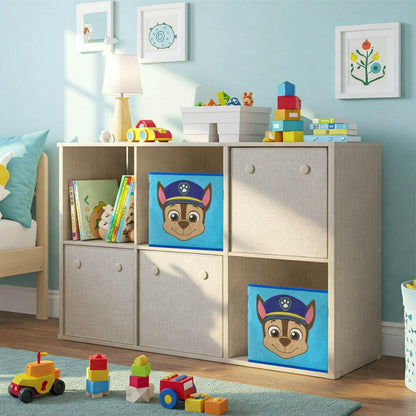 Nickelodeon Paw Patrol Kids Storage Cubes, 2 Pack Foldable Fabric Bins with Handles, Collapsible