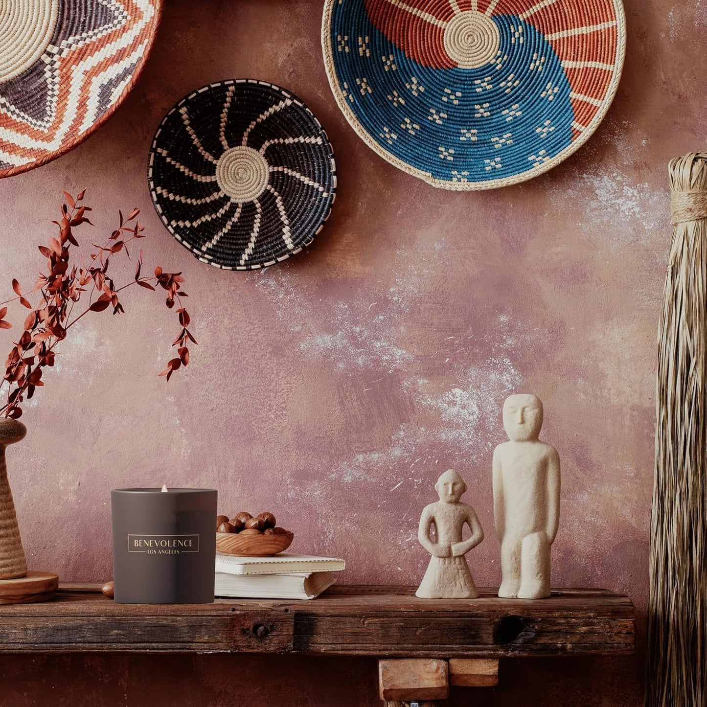 Benevolence LA Scented Candle Gift Set ??4-Pack Soy Candles with Wood Wicks ??Rose & Sandalwood, Wild Lavender, Eucalyptus & Chamomile, Lemongrass & Basil ??8oz Each ??Aromatherapy & Home Fragrance