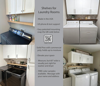 Joel's Antiques 48 Inch Wooden Floating Shelves for Wall - 48x12x2 in - Made of Natural Wood - Long Heavy Duty Rustic Wall Shelves for Bedroom - Perfect for Living Room, Kitchen - Medium Brown