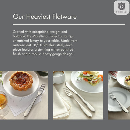 Silverware Set for 8 | 18/10 Stainless Steel Flatware Set | Mirror Finish, Heavy-Duty, Dishwasher Safe, Elegant & Durable, Built to Last (40-Piece, Marettimo)