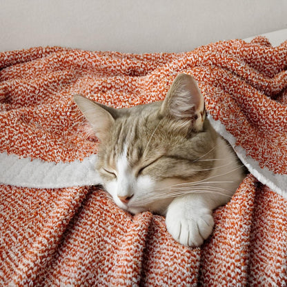 MIULEE Fall Burnt Orange Super Soft Throw Blanket for Couch, Cozy Fluffy Warm Throws Knit Blankets for Sofa, Bed, Chair, Living Room, Camping, Picnic, 50 x 60 inch