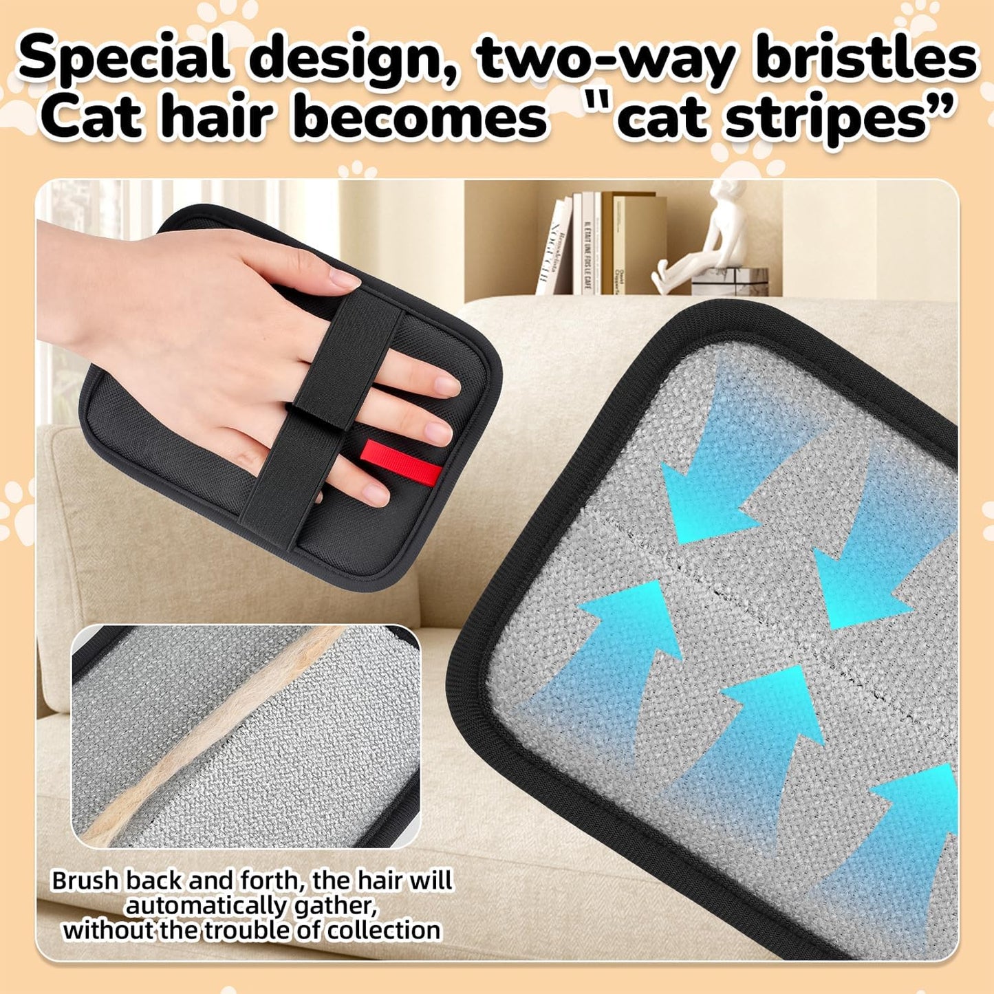 Pet Hair Remover, electrostatic pet Hair Removal Gloves, cat and Dog pet Hair Removal Tools, Suitable for Bed Sheets, Blankets, Clothes, Sofas, Multi-Functional Beauty Gloves -1 Piece