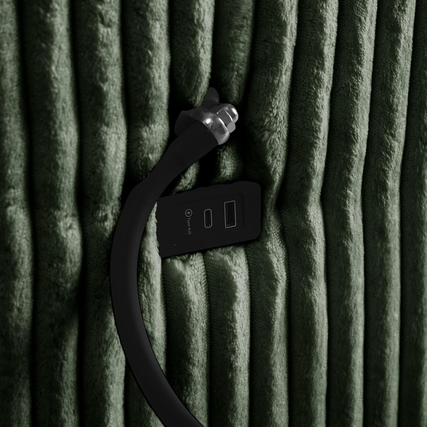 Modular Sectional Sofa Couch, Plush Corduroy Fabric Sectional Couches for Living Room with USB Charging Ports, Phone Holders, and Multi-Functional Storage Armrests (Green, 3set+1ottoman)