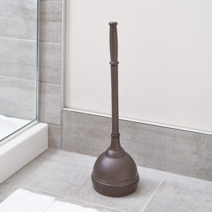 iDesign Kent Plastic Plunger with Cover Set, Bronze