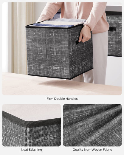 SONGMICS Storage Cubes, Set of 6, 13-Inch Foldable Closet Organizers