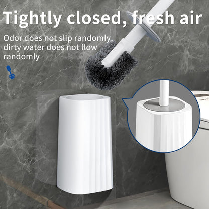 Toilet Brush & Holder Set, 2 Pack Toilet Brushes for Bathroom with Holder, Lightweight Plastic Handle, Space Saving for Storage, Deep Cleaning, Drip-Proof, Easy to Assemble