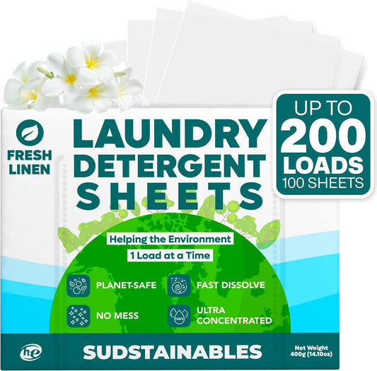 Sudstainables Laundry Detergent Sheets (200 Loads) – Eco-Friendly, Zero Waste, Plastic-Free Laundry