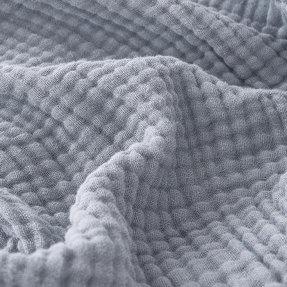 EMME Cotton Muslin Throw Blanket Couch Breathable Gauze Blanket Soft Lightweight Blankets Adults (Dusty Blue, 50"x60")
