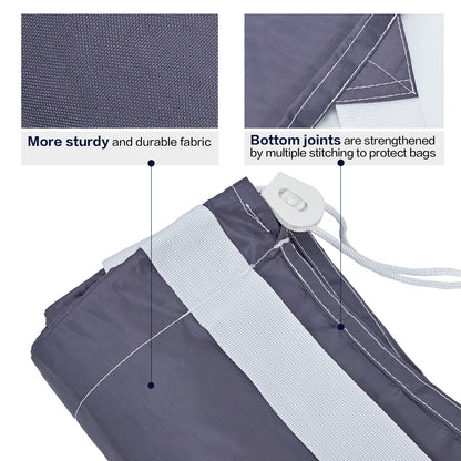 HOMEST 2 Pack XL Nylon Laundry Bag with Strap, Large Dirty Garments Organizer, Easy Fit a Hamper or