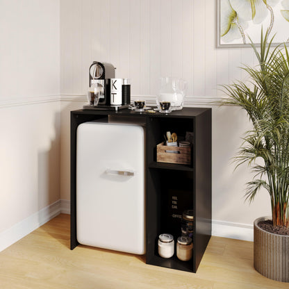Flash Furniture Mini Fridge Bookshelf with Multiple Cubbies, Black
