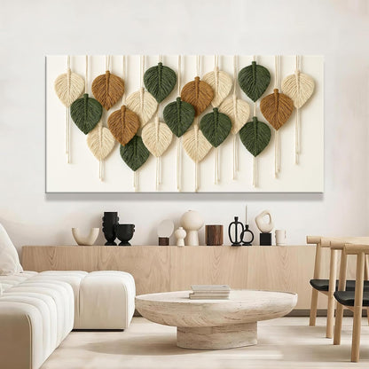 Tsomzxng Large Boho Wall Art Living Room Chic Home Wall Art Modern Multicolor Leaves Feather Canvas Wall Art Decor Picture For Bedroom Apartment Kitchen Ready To Hang 29" W X 58" L