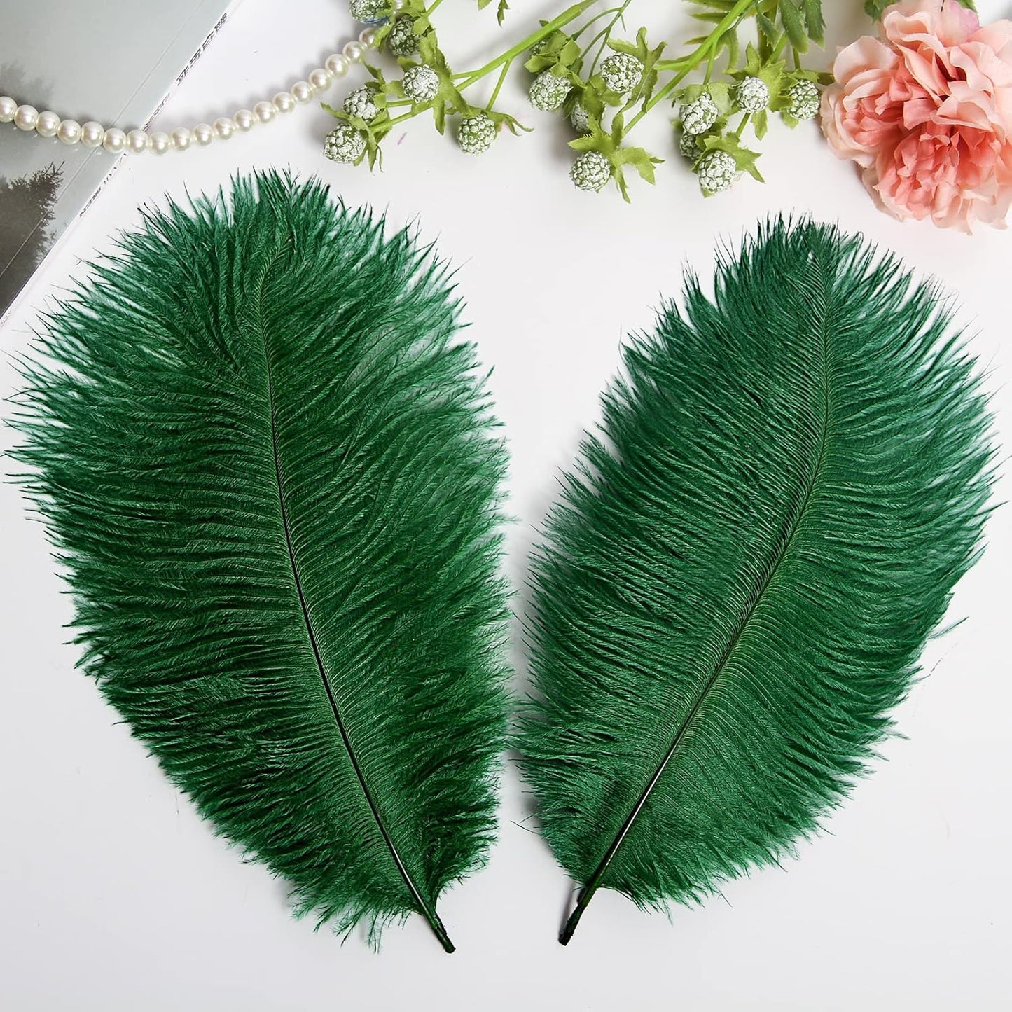 THARAHT 24pcs Ostrich Feathers Natural Bulk 10-12Inch 25cm-30cm for Wedding Party Centerpieces Easter Gatsby Flower Arrangement and Home Decorate Ostrich Feathers,Cyan