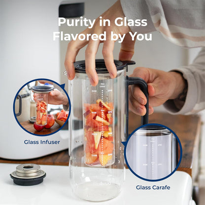 Bluevua RO100ROPOT-LITE Countertop Reverse Osmosis Water Filter System, 5 Stage Purification, 3:1 Pure to Drain, Portable Water Purifier (No Installation Required) (White)