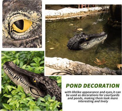 Floating Alligator Head,Alligator Head Decoy for Pool,Resin Crocodile Head for Swimming Pool and Pond,Deterrent Ducks,Predator,Heron etc,Outdoor Statues,Garden Home Decor Art