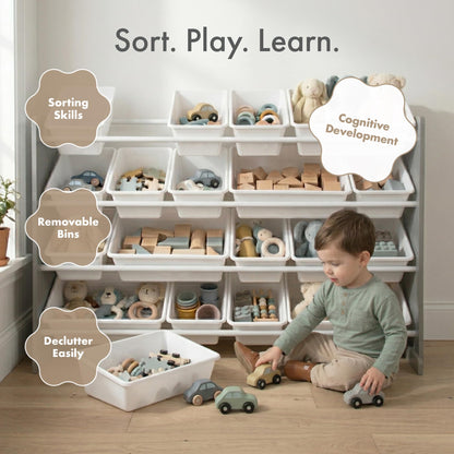 Humble Crew Kids Toy Organizer with 20 Bins, 4 Tier Storage for Playroom
