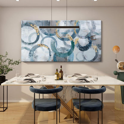 Mofutinpo Blue and Gold Wall Art - Large Modern Abstract Canvas Wall Art, Framed for Bedroom, Office or Living Room - 30x60IN