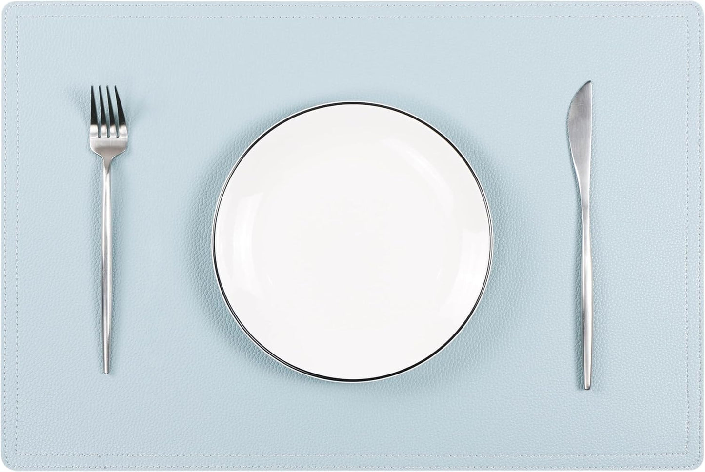 Set of 8 Faux Leather Placemats, PU Table Mats, Waterproof, Stain Resistant, Heat Resistant, Non-Slip Easy to Clean for Kitchen, Dining, Conference Tables