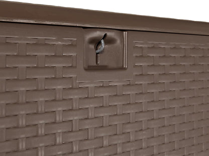 Amazon Basics Outdoor Organization & Storage Deck Box with Lid, 99 Gallon, Brown