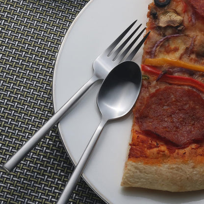 Alata Potter 40-Piece Forged Silverware Set, Service for 8 ??Premium Stainless Steel Flatware Set, Modern Design with Satin Finish, Ideal for Home, Kitchen, Party, Camping