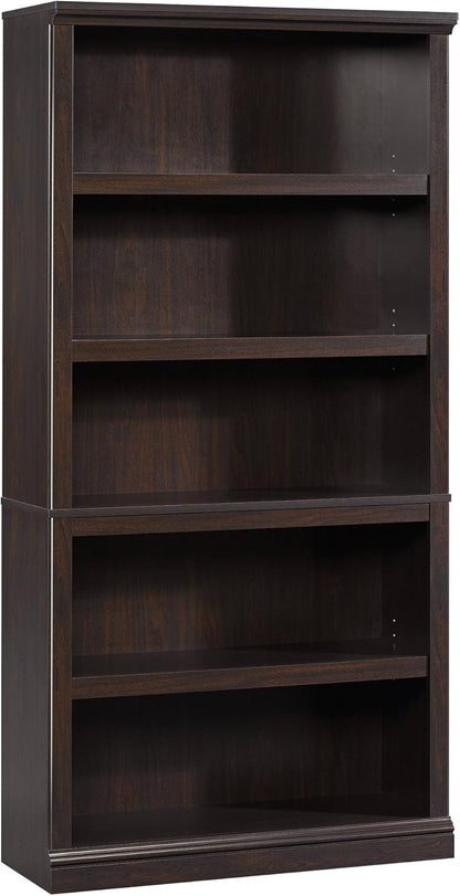 Sauder Miscellaneous Storage 5 Bookcase/Book Shelf, L: 35.28" x W: 13.23" x H: 69.76", Jamocha Wood