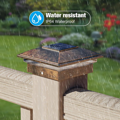 VOLISUN Solar Post Cap Light Outdoor 12pack,Solar Deck Fence - Post Lights Waterproof for 4x4 Wooden/4x4 Vinyl, with Warm White/Cool White for Garden/Patio/Porch