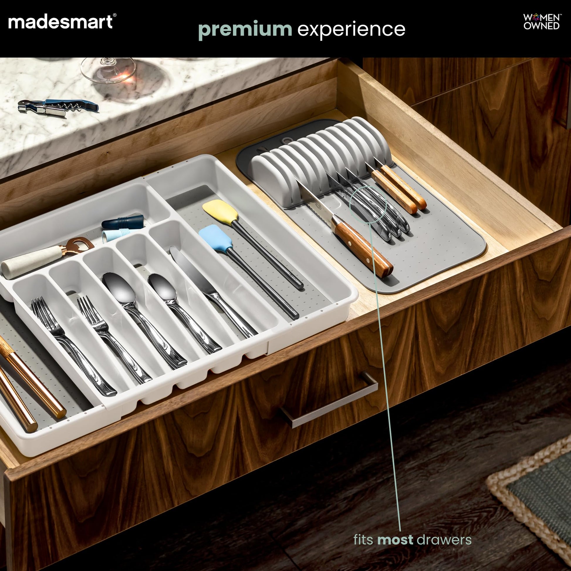 madesmart Classic In Drawer Knife Organizer, 11 Knives