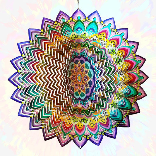 Wind Spinners Outdoor Mandala Lucky Clover,Wind Spinner Lucky Gifts for