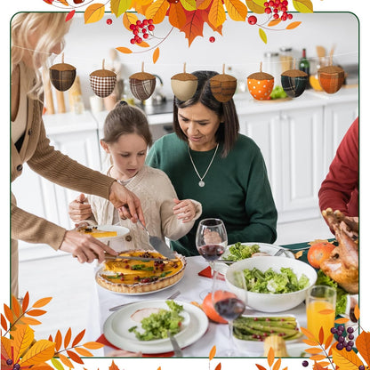 12 Pcs Fall Felt Acorn Ornaments Thanksgiving 3D Fabric Acorn Hanging Ornaments Fall 3.15 Inch Christmas Tree Felt Decorations for Tree Harvest Party Decor