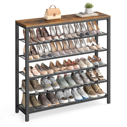 VASAGLE 6-Tier Shoe Rack, Shoe Organizer for Closet, Entryway, 24-30 Pairs of Shoes, Large Shoe