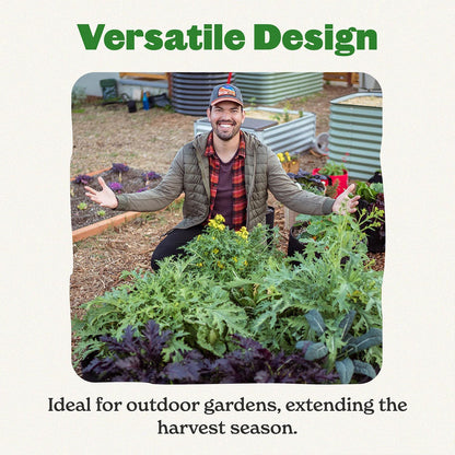 Epic Gardening 5-in-1 Modular Galvanized Raised Garden Bed Kit, 30" Short Metal Planter Box, Durable Aluzinc Steel Raised Garden Bed Outdoor for Vegetables, Herbs, Flowers & Fruits - Round Slate Grey