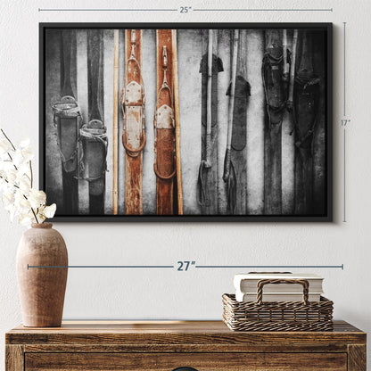 ElephantStock Ski Collection Wall Art - Horizontal Framed Canvas - 1-Piece Bathroom Wall Decor - Photography sports Canvas Print - Brown and Black Decor for Wall - 25" X 17"