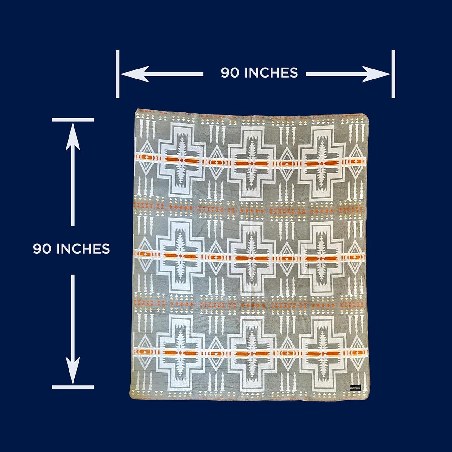 Beacon Blankets Southwestern Agawam Design Throw - 90" x 90" Blanket Only - Premium Plush Blanket Can be Used for Queen or King Size Bed