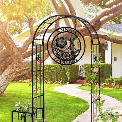 Custom Metal Garden Sign, Personalized Metal Home Garden Sign, Garden Gecor for Outside, Personalized Garden Signs with Name, Flower Garden Sign, Mom Grandma Women gifts
