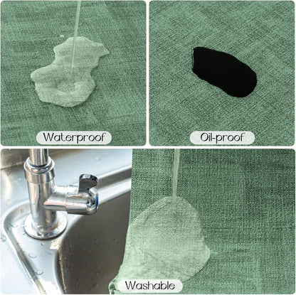 Romanstile Reversible Vinyl Placemats Set of 4, Faux Leather 100% Waterproof Oil-proof Wipeable Place Mats, Heat Resistant Dual Sided Table Mats for Kitchen/Dining/Party (Grey DarkGreen, 12 x 17 Inch)