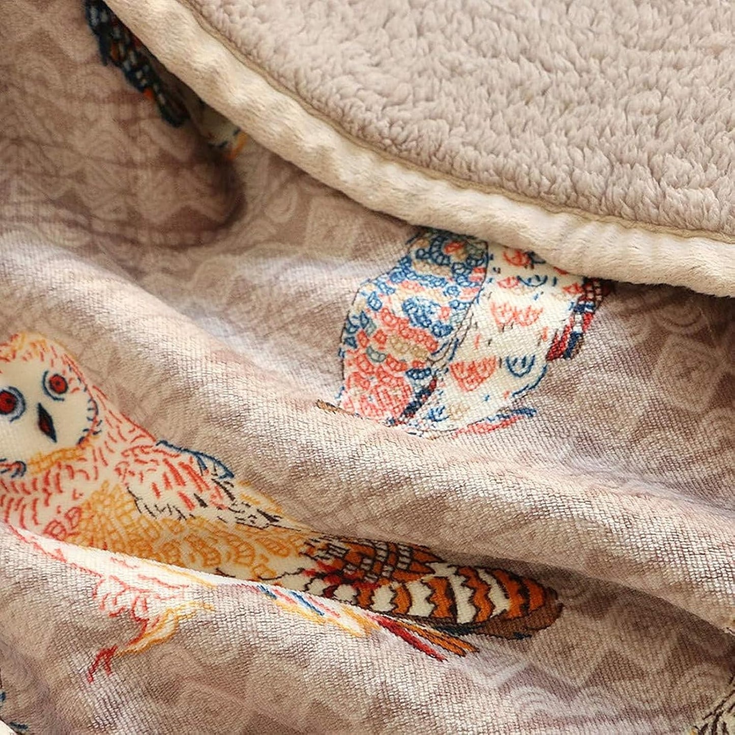 UKELER Owl Bed Blanket King Size 90'' x 108'', Soft Cozy Warm Fleece Throw Blanket for Bed/Couch/Sofa/Camping for Special Occasions