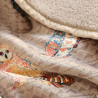 UKELER Flannel Sherpa Throws 60'' x 50'' - Cute Colorful Owl Design Soft Plush Flannel Blanket Throws for Bed/Couch/Sofa/Office/Camping
