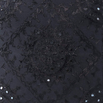 Eyes of India Embroidered Decorative Boho Throw Pillow Cover with Mirrors, Handmade Bohemian Accent Cushion Case for Sofa Couch Bedroom Living Room (Black, 16" x 16")