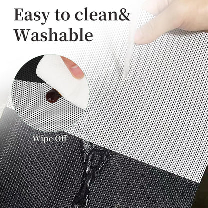 Vinyl Plastic Placemats Set of 4 Washable Heat Resistant Non-Slip Elegant Indoor Outdoor Kitchen Dining PVC Woven Table Place Mats (Black White Lattice Block)