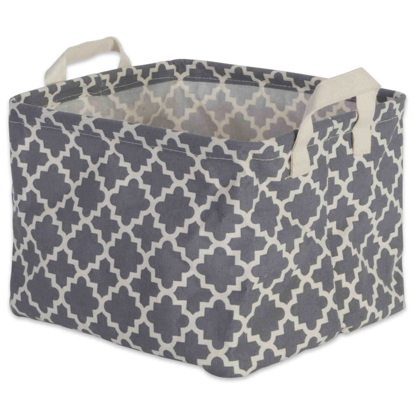 DII Laundry Storage Collection, PE Coated Collapsible Bin with Handles, Gray Lattice, Extra-Large
