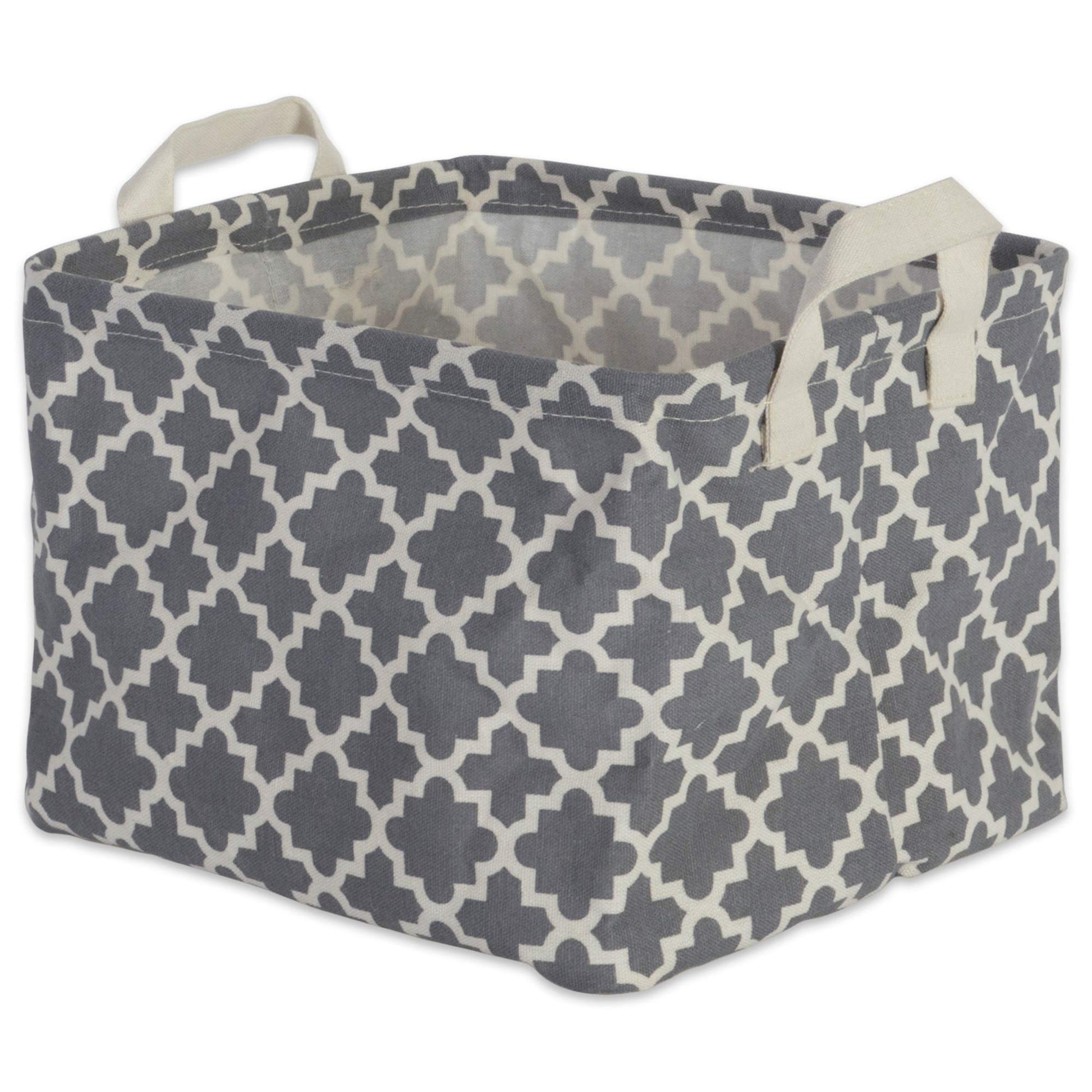 DII Laundry Storage Collection, PE Coated Collapsible Bin with Handles, Gray Lattice, Extra-Large