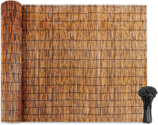Natural Reed Fencing Rolls: Privacy Bamboo Fence 3/4/5/6ft High Roll Reed Screen, Decorative Bamboo